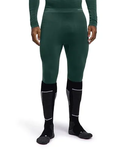 FALKE Herren Baselayer-Hose Maximum Warm 3/4 M Ti Funktionsmaterial schnelltrocknend 1 Stück, Grün Holly 7385 Trend, XL