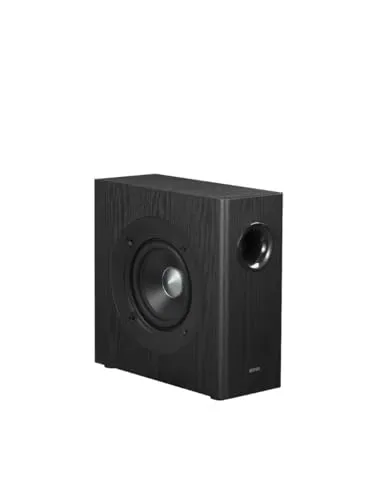 Edifier T5s Aktiver Subwoofer – 70 Watt mit 8-Zoll-Tieftöner - Subwoofer für kraftvollen Bass mit 70 Watt RMS, ideal für Heimkino und Musik. Das elegante MDF-Gehäuse reduziert Resonanz und sorgt für klaren Klang. Flexibel anschließbar, energieeffizient durch Auto-Standby.