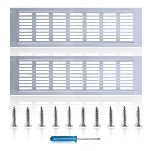 Ventilation Gitter Aluminium Lüftungsgitter Rechteckig Abluftgitter Korrosionsschutz fur Belüftung von Schränken und Schlafzimmern 30 x 8 cm, mit 10 Edelstahlschrauben und 1 Schraubendreher