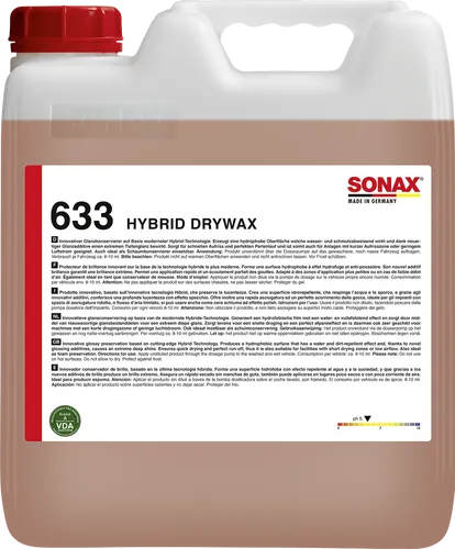 SONAX Hybrid DryWax 10 L - Konservierungswachs im 10L Kanister, bietet langanhaltenden Schutz und brillante Glanz für Ihr Fahrzeug.
