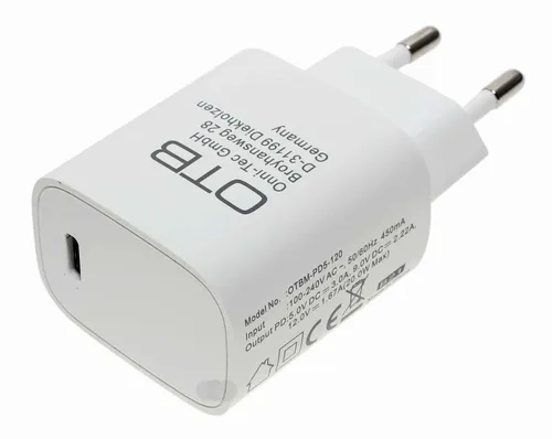 USB Typ-C Schnellladegerät 20W weiss | 5V 3A / 9V 2,22A / 12V 1,67A | Ladeadapte