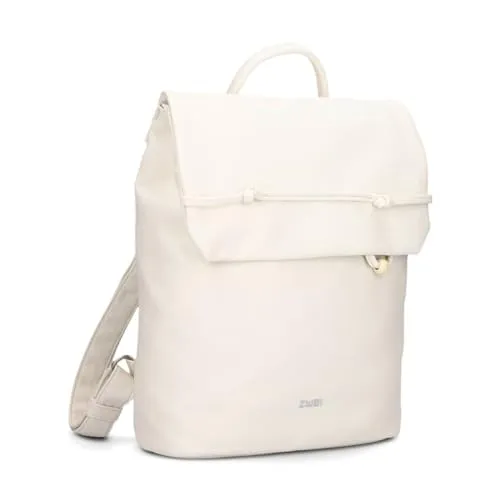 Zwei Womens Perla PER130 Off-White Rucksack in weiß von ZWEI