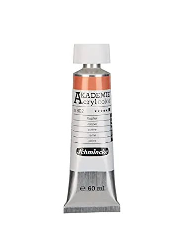 Schmincke - AKADEMIE Acryl color, Kupfer in 60 ml-Tube, 23802011, feine Künstler-Acrylfarbe, brillant, hoch lichtecht und kadmiumfrei, für Acrylmalerei, Mixed Media