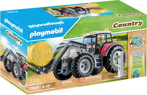 PLAYMOBIL Country 71305 - Großer Traktor, elektrobetrieben mit E-Ladesäule, fördert kreatives Rollenspiel und Umweltbewusstsein für Kinder ab 4 Jahren
