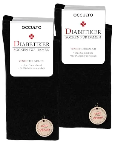 Produktbild Occulto Damen Diabetiker Socken 10er Pack (Modell: Julia) Schwarz 35-38
