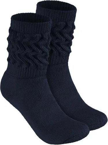 BRUBAKER Schoppersocken Slouch Socken - Damen Fitnesssocken (80s Style, 4-Paar, Baumwolle) Knit Sportsocken für Fitness, Yoga, Workout, Gymnastik und Wellness