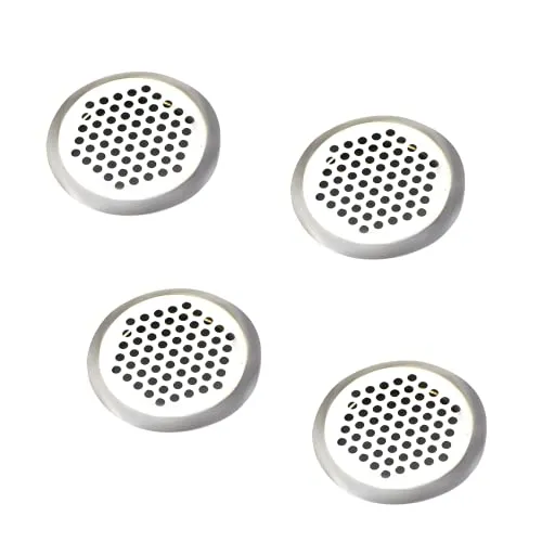 Lüftungsgitter Rund, 4 Stück Edelstahl Lüftungsgitter Rund, Edelstahl Belüftung Abluftgitter, Belüftungsgitter, für Schrank, Kleiderschrank, Schränke, Schuhschränke