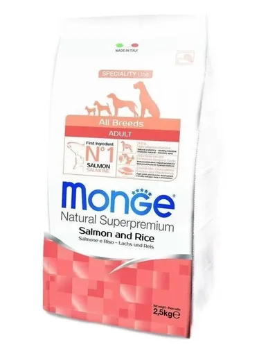 Monge Hund Adult Alle Rassen Lachs Und Reis 2,5 Kg
