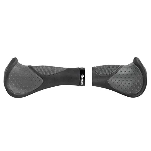 Velo ATTUNE Paar Fahrradgriffe 135mm/92mm, schwarz/grau - Ergonomische Fahrradgriffe für optimalen Komfort, perfekt für lange Fahrten. Set enthält 2 Griffe mit 22,2 mm Durchmesser.