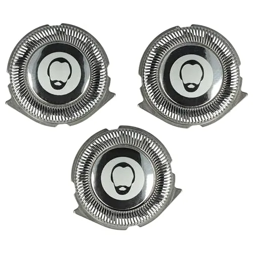vhbw 3x Ersatz-Scherköpfe kompatibel mit Philips S1570, S3110, S3110/06, S3110/08, S3110/41, S3120, S3120/06, S3130, S3133, S3134 Elektrorasierer, Silber