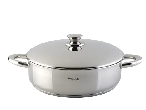 STAINLESS LOW COOKING POT WITH LID 32 cm. in grau von WECOOK!