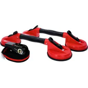 KS-Tools Saugheber 140.1010 - Set mit 2 Vakuum Saugnäpfen - Saugheber Set für den einfachen Transport von Glas. Mit 2 Saugnäpfen (Ø 120mm) und Kipphebel für eine Tragkraft von 80kg, ideal für Front- und Heckscheiben.