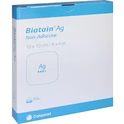 Biatain Ag Schaumverband 10x10 cm – nicht haftend, 5 St