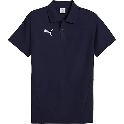 Puma teamEVOSTRIPE Poloshirt Herren 2XL navy/silber - Sportbekleidung-Sets, Slim Fit Poloshirt mit hochwertigem Materialmix für optimalen Tragekomfort und Feuchtigkeitsmanagement, perfekt für Freizeit und Sport.