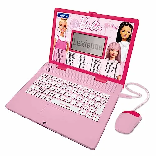 Lexibook Barbie, zweisprachiger Lerncomputer, Französisch/Englisch, Spielzeug für Kinder mit 124 Aktivitäten zum Lernen, Spaß und Klavierspielen, Rosa, Farbe, jc598bbi1