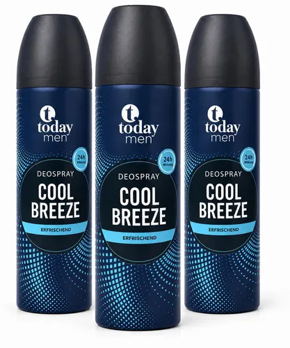today men Deospray Cool Breeze – Erfrischendes Herren Deodorant – 24h Schutz (3 Pack)