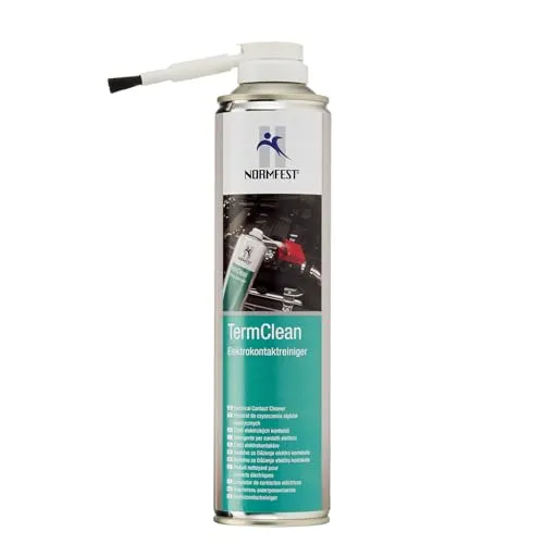 Normfest TermClean – Elektrokontaktreiniger mit Spezialbürste, entfernt Fett, Schmutz & leichte Korrosion, rückstandsfrei & schnelltrocknend, Stecker, Zündanlagen, Steuergeräte & Elektronik – 400 ml
