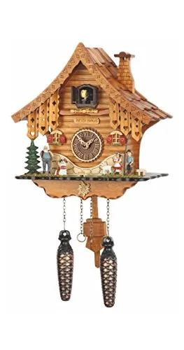Trenkle Kuckucksuhr 471_QM - Quarz mit Melodien - Wohnaccessoires: Traditionelle Schwarzwälder Kuckucksuhr mit 12 Melodien und automatischer Nachtabschaltung für ein charmantes Ambiente.
