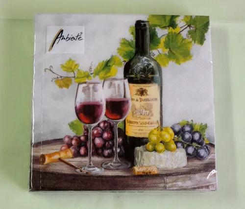Servietten Rotwein Wein  1 Packung OVP Ambiente Motivservietten Weintrauben 20