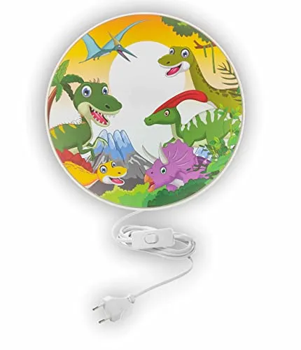 Niermann Standby Wandleuchte Dinos - Kinderlampen mit bruchsicherem Gehäuse, ideal für sichere Wandmontage und geeignet für LED sowie Energiesparleuchtmittel.