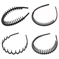 Haarband Elastisches Haarreifen Männer 4er Pack Schwarz Rutschfest - Vielseitiges Haarband-Set für jeden Anlass: 4 Stile, hochelastisches Material und rutschfest für optimalen Halt. Ideal für verschiedene Haartypen und Altersgruppen – perfekt beim Sport oder im Alltag.