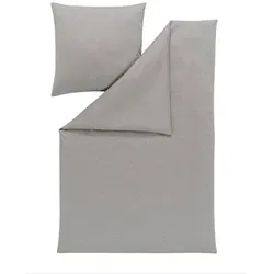 Estella Bettwäsche Takoma uni Melange grau 200x220 cm in grau von ESTELLA