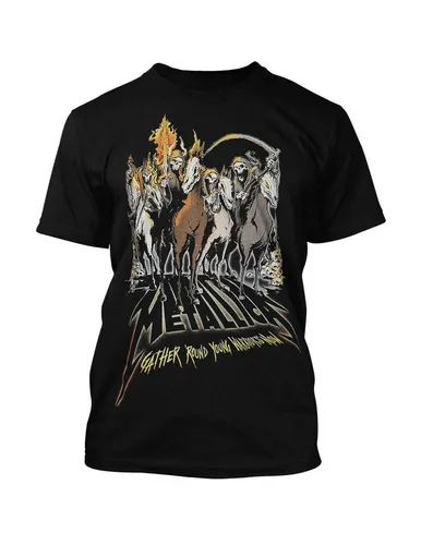 Metallica T-Shirt 40th Anniversary Horsemen schwarz S - Shirt für Rockfans, aus 100% Baumwolle, mit coolem 40th Anniversary Horsemen Print, ideal für Streetwear-Looks.