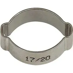 Riegler 50x Schlauchklemme 2-Ohr Edelstahl 1.4301 (W4) - Gartenschläuche, langlebige Edelstahlklemmen mit hohem Spannbereich von 13 - 15 mm für sichere und zuverlässige Verbindungen.