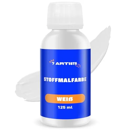 Artists Textilfarbe Weiß 125 ml – Stoffmalfarben Waschfest für Kleidung, Sneaker & Leder | Permanent Textilfarbe Waschmaschinenfest | Stofffarbe ohne Bügeln für T-Shirt, Jeans & Taschen 7