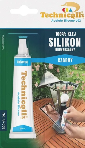 KLEJ SILIKON UNIWERSALNY CZARNY 20ML TECHNICQLL 5902051001058