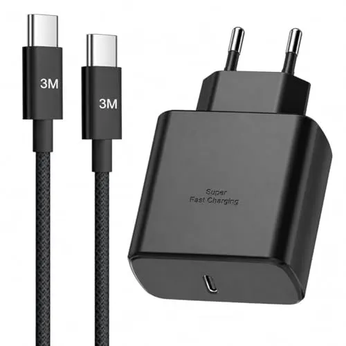 45W USB C Ladegerät für Samsung Galaxy S26 Ultra/S26+/S26/S25/S25 Ultra/S24/S23/S22/S21/A55/A54/A15/A14,Schnellladegerät USBC mit 3M Nylon Schnellladekabel USB C Netzteil Schnelladegerät