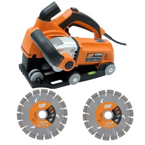 Spit D60 Nutfräse mit 2 Diamantscheiben - Fräsen für präzise Nutbearbeitung, leistungsstark mit 1600 W und ideal für professionelle Anwendungen.