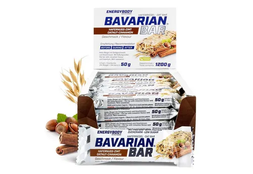 Energybody Systems Bavarian Bar Haferriegel Energieriegel Riegel, 24 er 24 St., Klebt, schmilzt und bröselt nicht, 24 x 50 g