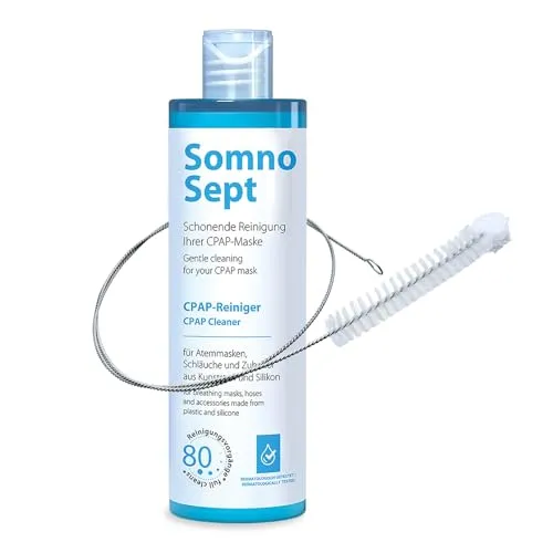 SomnoSept CPAP-Reinigungspaket – 400 ml Reiniger & oxyhero Edelstahl Schlauchbürste
