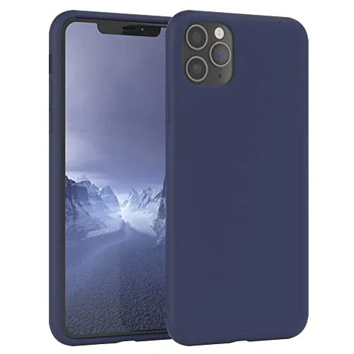 EAZY CASE Premium Silikon Handyhülle kompatibel mit iPhone 11 Pro Max Slimcover mit Kameraschutz und Innenfutter, Silikonhülle, Schutzhülle, Bumper, Handy Case, Hülle, Softcase, Nacht Blau