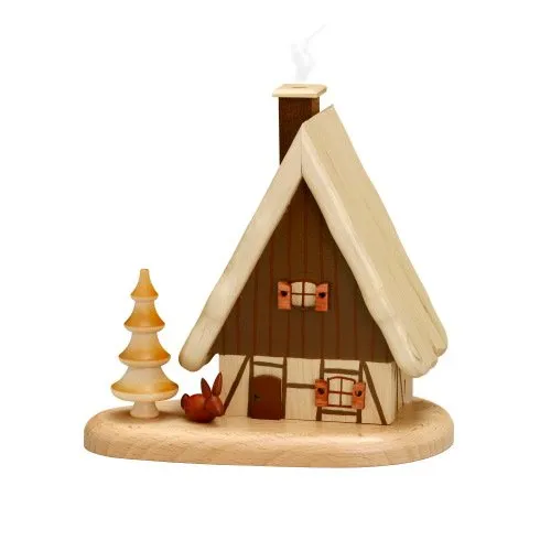 Rudolphs Schatzkiste Räucherhaus Forsthütte Natur HxLxB 16x15,5x10cm NEU Räuchermann Rauchmann Räucherfigur Räucherkerze Figur Holz Seiffen Erzgebirge Holz Rauchfigur Dekoration Weihnachten