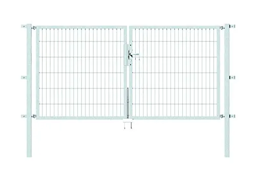 Doppeltor ALBERTS Flexo 250 x 120 cm Typ 6/5/6 - Metall Gartentor in Silber, robust und langlebig, ideal für eine sichere und elegante Einfriedung Ihres Gartens.