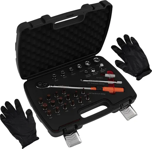 31-tlg Drehmomentschlüssel for Motorrad Reparatur 5-60Nm Werkzeug Set