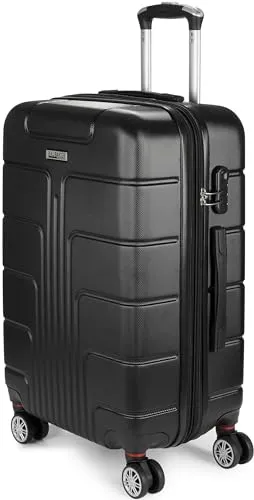 BRUBAKER Reisekoffer Miami - Erweiterbarer Hartschalen Rollkoffer mit Zahlenschloss - Koffer für Reisen: Erweiterbar um 20% für mehr Gepäck, mit integriertem Zahlenschloss und 360° Premium-Rollen für müheloses Handling.