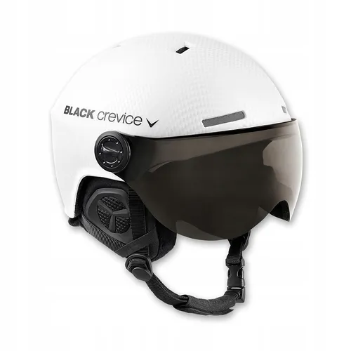 Black Crevice Skihelm Gstaad S/M Weiß mit Visier - Ski- & Snowboardhelm mit optimaler Anpassung durch verstellbares Kinnband und atmungsaktivem Innenfutter. Ideal für Sicherheit und Komfort auf der Piste.