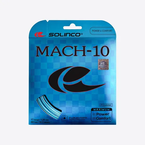 Solinco Tennissaite Mach-10 (Haltbarkeit+Power) blau 12m Set, Saitendicke: 1.20
