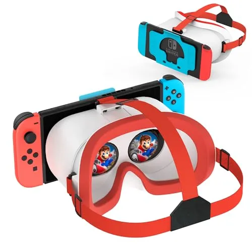 DEVASO VR Brille für Nintendo Switch/Switch OLED mit einstellbaren HD-Linsen, 3D VR (Virtual Reality) Headset Spiele Zubehör Set, Switch VR Labo Goggles Brille, Coole Sachen für Teenager Jungs