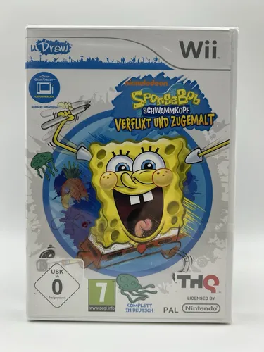 Nintendo Wii uDraw - SpongeBob Schwammkopf: Verflixt und zugemalt - Familienfreundliches Spiel für die Nintendo Wii mit einzigartigen Zeichenfunktionen und kreativen Herausforderungen für Kinder.
