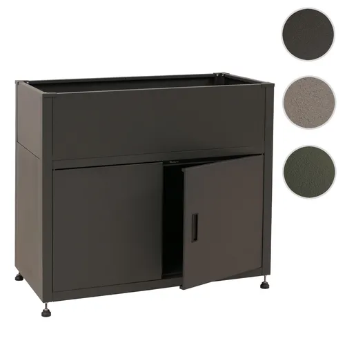 Hochbeet HWC-O85, Metallhochbeet mit Stauraum - Metallhochbeet 91x101x51cm, ideal für Blumen, Kräuter und Pflanzen. Bietet großzügigen Stauraum und ist wetterfest dank verzinktem Blech. Perfekt für den Außenbereich!