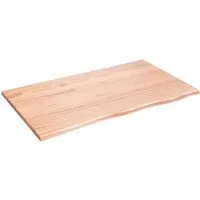 vidaXL Massivholz Waschtischplatte mit Naturkante - Waschplätze - Handgefertigte Eichenholzplatte mit einzigartiger Naturkante, sofort einsatzbereit und vielseitig verwendbar für Bad, Regal oder Schreibtisch.