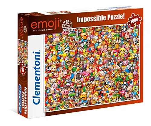 Clementoni 39388 EMOJI – 1000 Teile, Impossible Puzzle, Geschicklichkeitsspiel für die ganze Familie, farbenfrohes Legespiel, Erwachsenenpuzzle ab 14 Jahren, 6