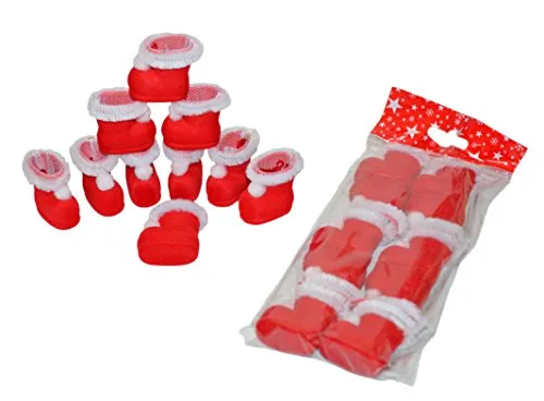 Idena Weihnachtsbaumschmuck, 10er Set, Rot, Kunststoff, 3.5cm, Traditionell, Weihnachten