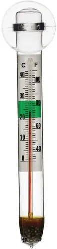 Glas Thermometer Aquarium mit Saugnapf - Präzisionsmessung - Messgeräte & Regler - Präzises Analog-Thermometer für Aquarien, einfach zu montieren mit Saugnapf für zuverlässige Temperaturkontrolle.