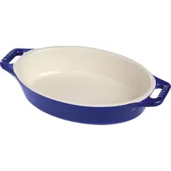 Staub Kleine ovale Auflaufform aus Keramik, Kirschrot - Kochtöpfe, spülmaschinen- und ofenfest, ideal für köstliche Aufläufe und perfekt für die Präsentation am Tisch.