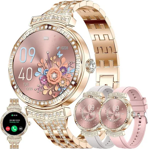 SGDDFIT Smartwatch (3,3 cm, android ios), Smartwatch mit AMOLED Touchdisplay Telefonfunktion Fitness Tracking